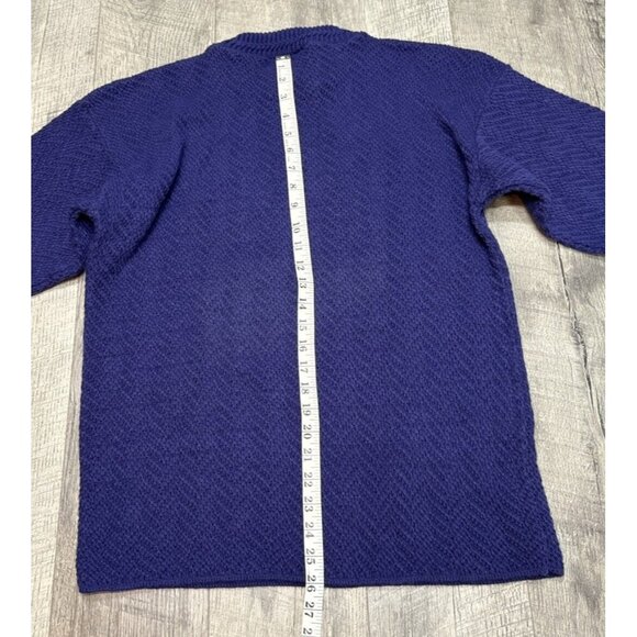 Lauren Brooke Sweater Womens Medium Blue Ribbed Pattern Knit Retro Vintage 80s - Picture 8 of 8